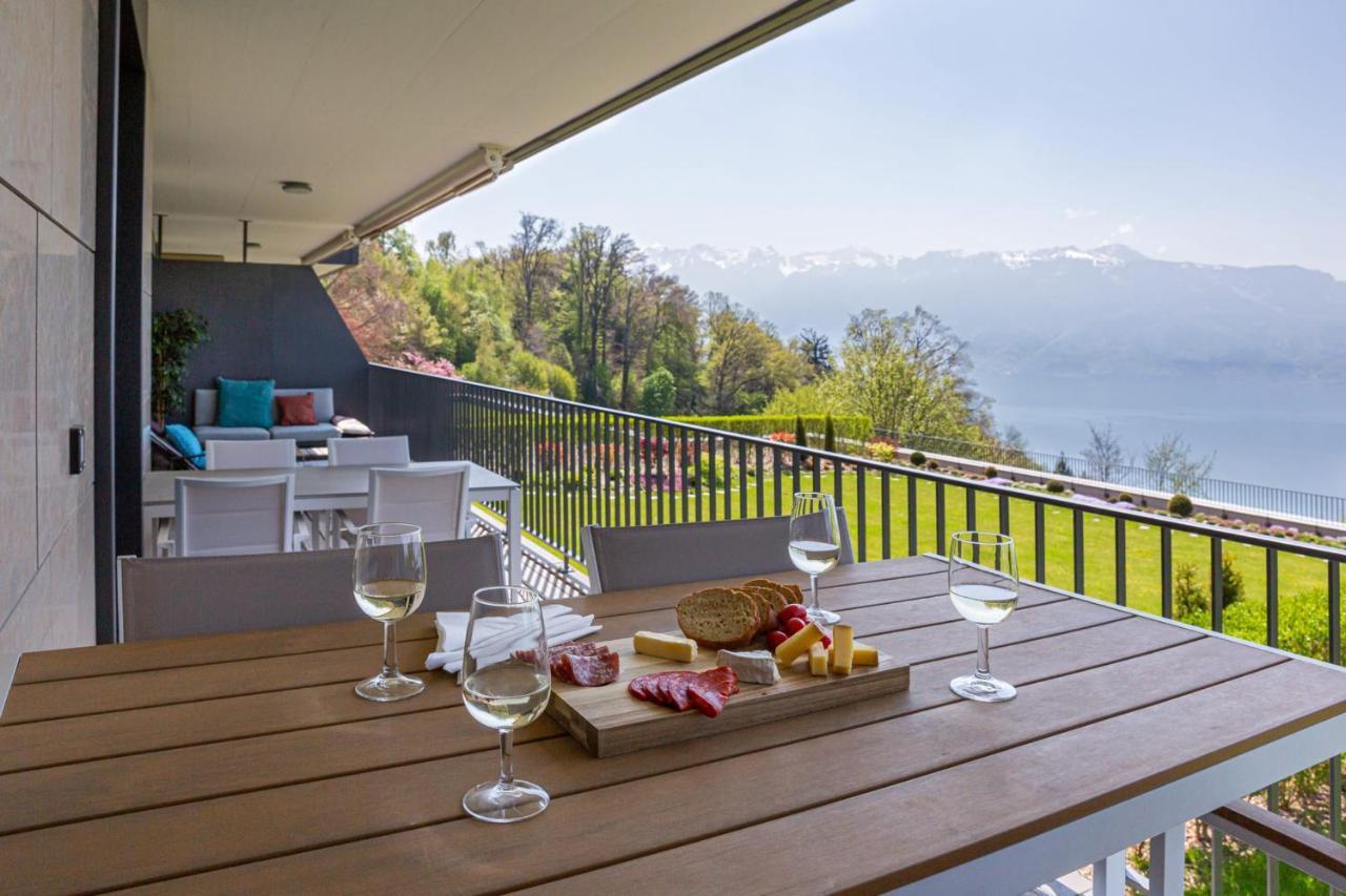 Terrasses de Lavaux Appartement moderne avec vue panoramique&piscine Puidoux Extérieur photo