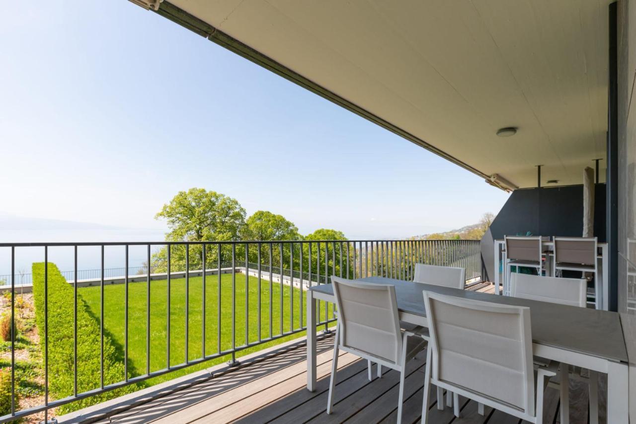 Terrasses de Lavaux Appartement moderne avec vue panoramique&piscine Puidoux Extérieur photo