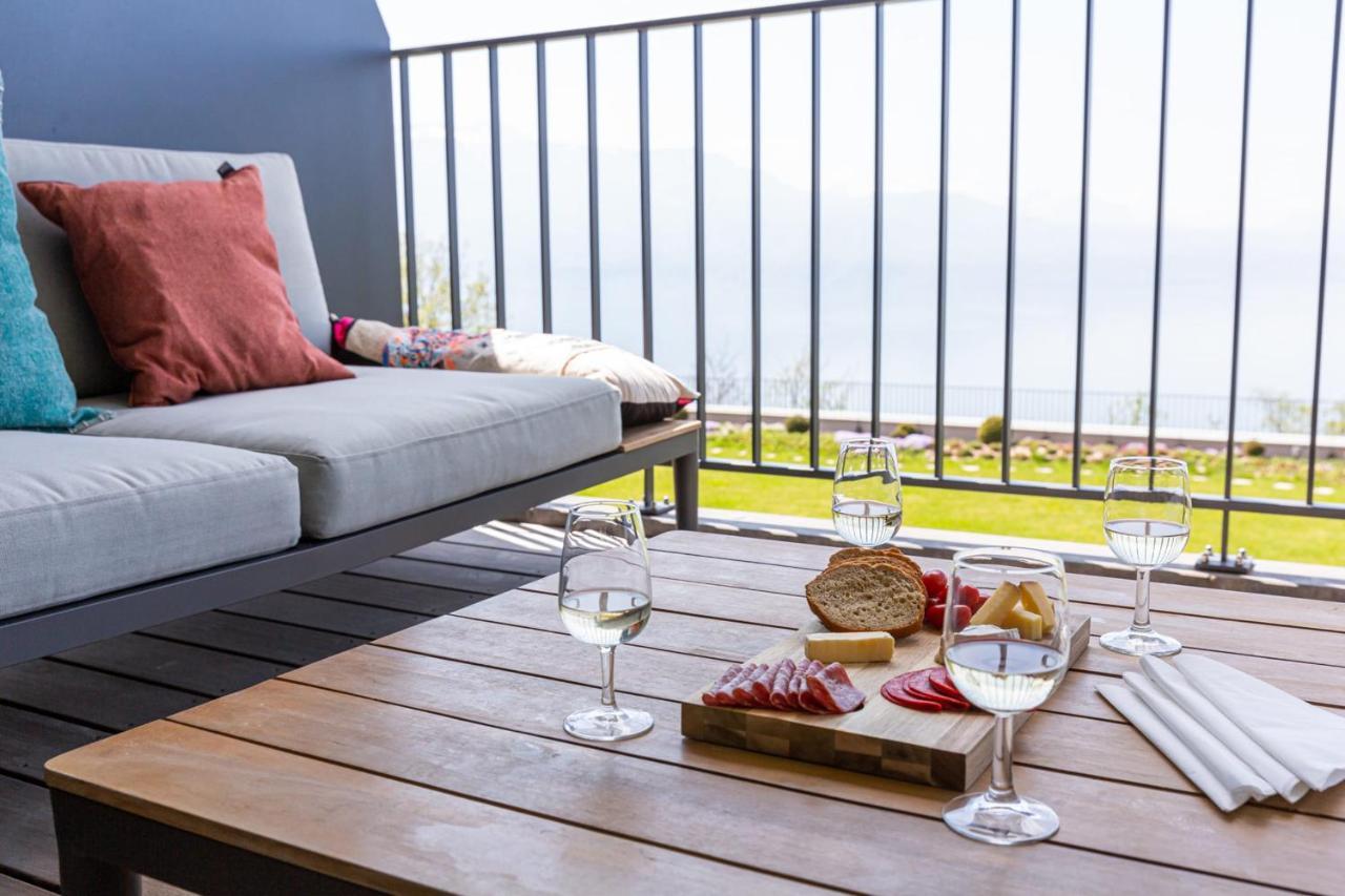 Terrasses de Lavaux Appartement moderne avec vue panoramique&piscine Puidoux Extérieur photo
