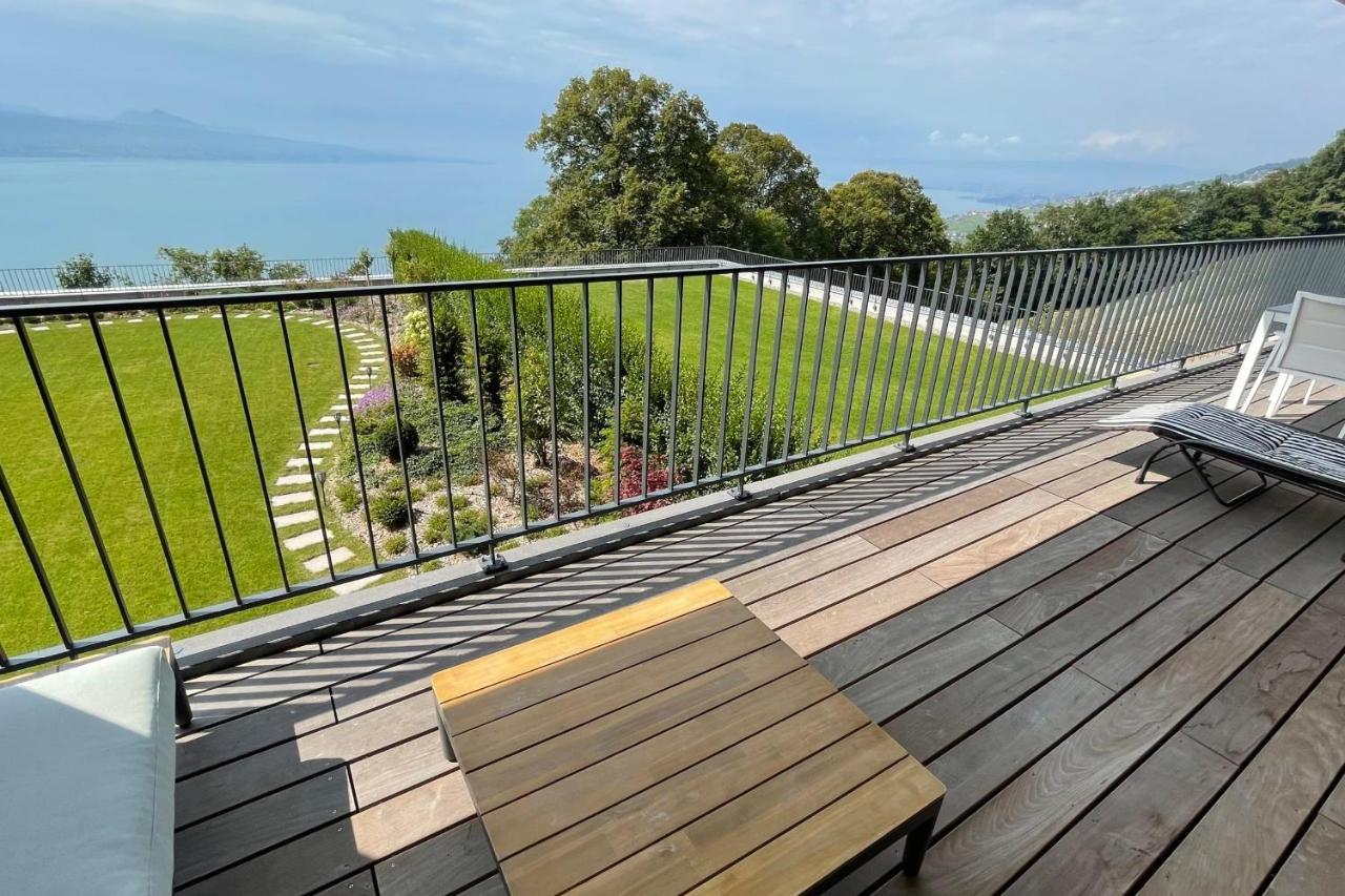 Terrasses de Lavaux Appartement moderne avec vue panoramique&piscine Puidoux Extérieur photo