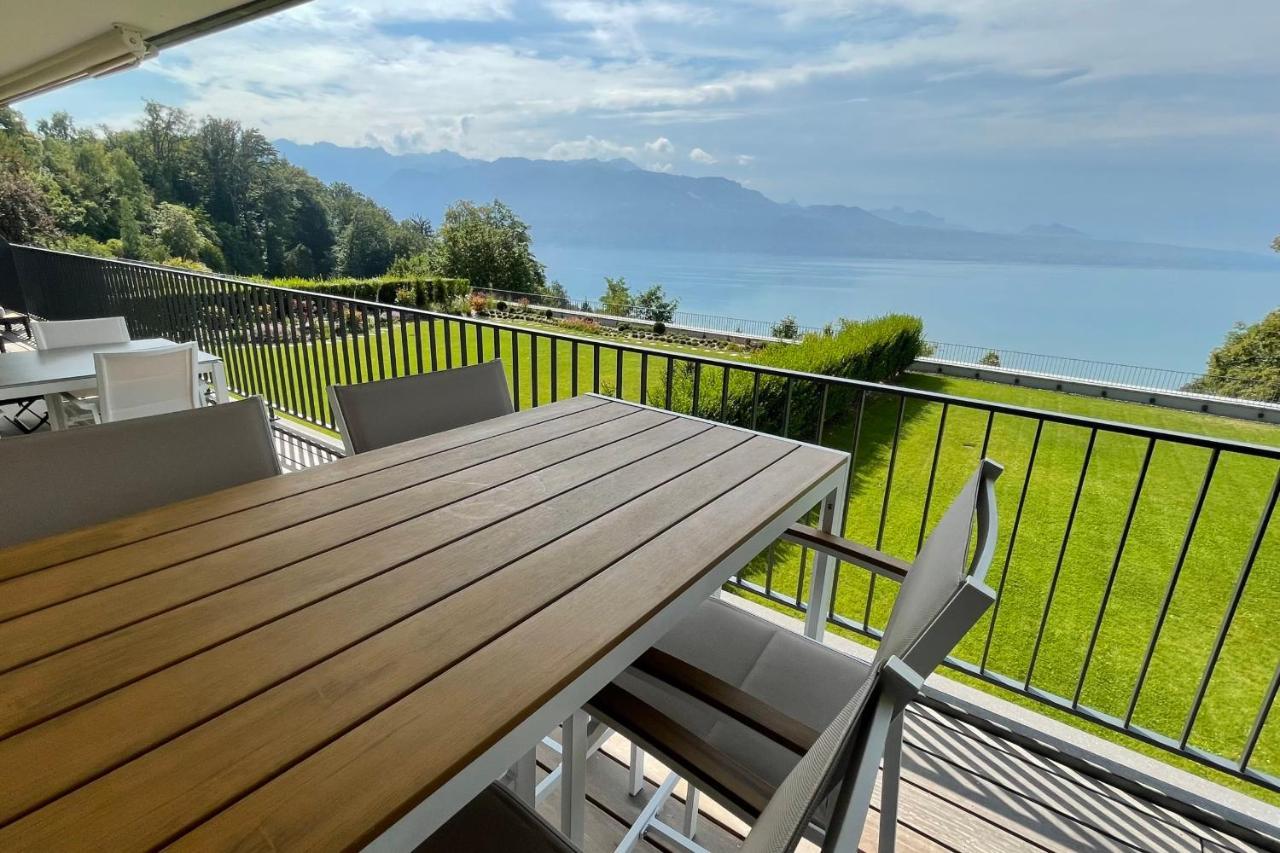 Terrasses de Lavaux Appartement moderne avec vue panoramique&piscine Puidoux Extérieur photo